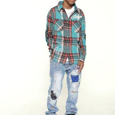 MARZI Kid's Premium Flannel Button Down Shirt - Love to KleepKid's ShirtKLEEPLove to Kleep