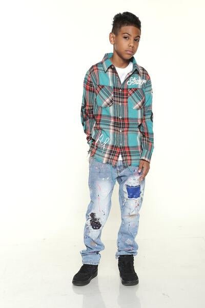MARZI Kid's Premium Flannel Button Down Shirt - Love to KleepKid's ShirtKLEEPLove to Kleep