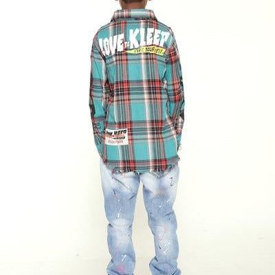 MARZI Kid's Premium Flannel Button Down Shirt - Love to KleepKid's ShirtKLEEPLove to Kleep