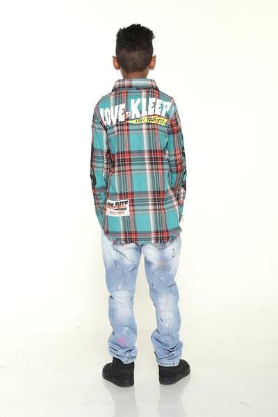 MARZI Kid's Premium Flannel Button Down Shirt - Love to KleepKid's ShirtKLEEPLove to Kleep