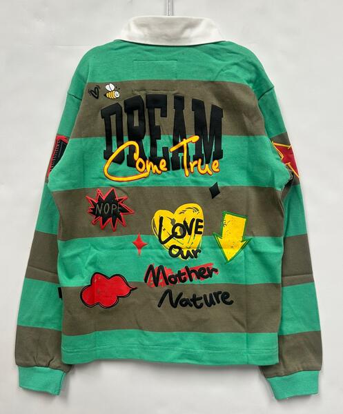 MATRI Kid's Long Sleeve Polo Shirt With Heavy Print Effects & Patch Works - Love to KleepKid's Polo ShirtKLEEPLove to Kleep