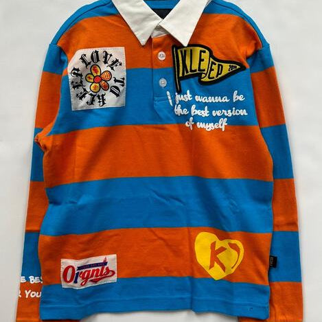 ZORA Kid's Long Sleeve Polo Shirt With Heavy Print Effects & Patch Works - Love to KleepKid's Polo ShirtKLEEPLove to Kleep
