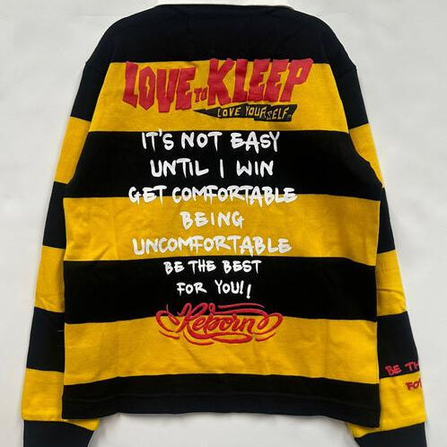 LOOMIE Kid's Long Sleeve Polo Shirt With Heavy Print Effects & Patch Works - Love to KleepKid's Polo ShirtKLEEPLove to Kleep