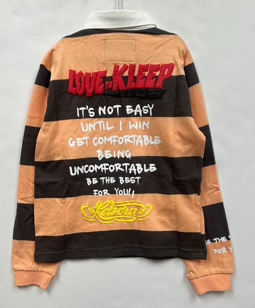 SEPIA Kid's Long Sleeve Polo Shirt With Heavy Print Effects & Patch Works - Love to KleepKid's Polo ShirtKLEEPLove to Kleep