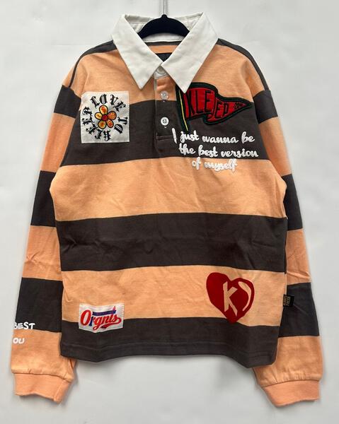 SEPIA Kid's Long Sleeve Polo Shirt With Heavy Print Effects & Patch Works - Love to KleepKid's Polo ShirtKLEEPLove to Kleep