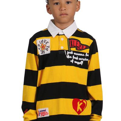 LOOMIE Kid's Long Sleeve Polo Shirt With Heavy Print Effects & Patch Works - Love to KleepKid's Polo ShirtKLEEPLove to Kleep