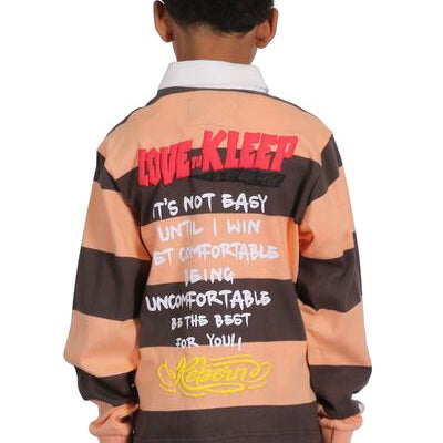 SEPIA Kid's Long Sleeve Polo Shirt With Heavy Print Effects & Patch Works - Love to KleepKid's Polo ShirtKLEEPLove to Kleep
