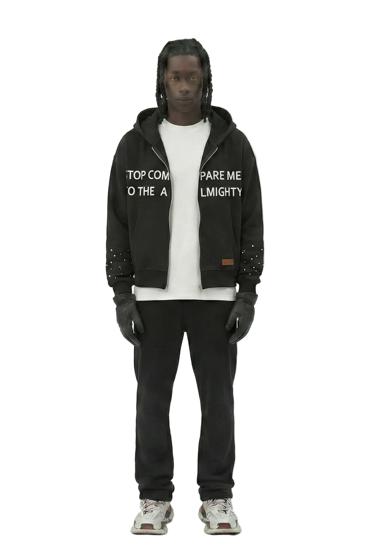 KARAN French Terry Long Sleeve Crop Top Full Zip Hoodie – Love to