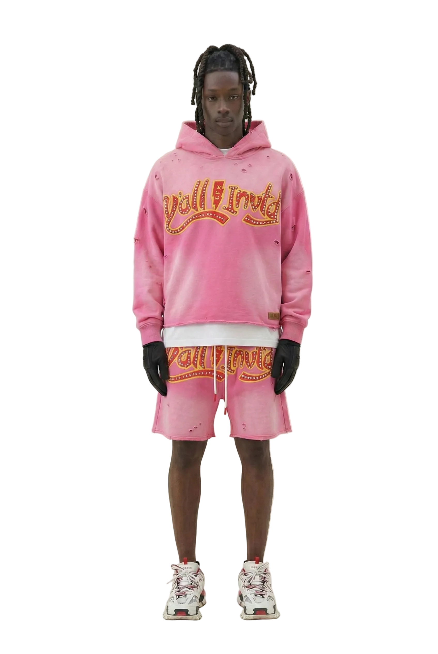 DARIUS French Terry 3/4 Sleeve Crop Top Pullover Hoodie – Love to