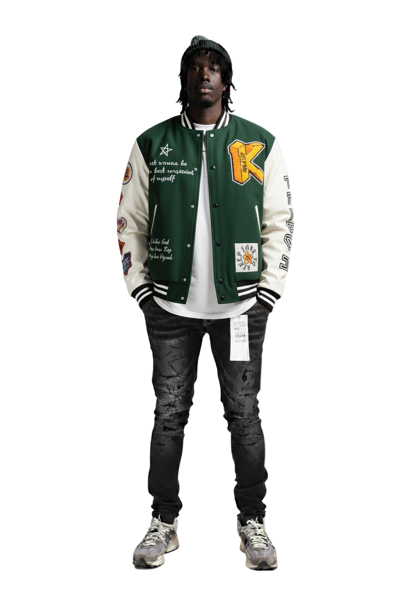 LEATHER VARSITY JACKET とーもーしょん Vermont Varsity Letterman Jacket – lojobands
