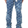 HYDRA Men's premium rip&repair flare stacked fit quilted denim pants - Love to KleepMen's PantsKLEEPLove to Kleep