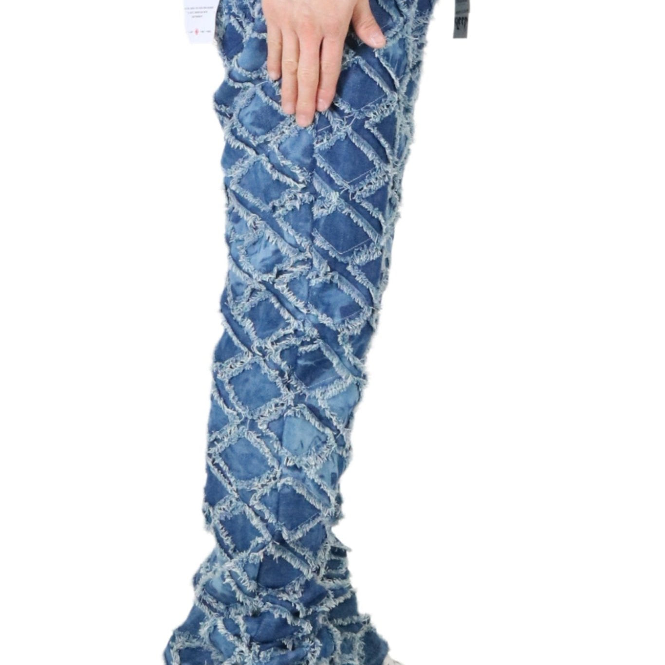 HYDRA Men's premium rip&repair flare stacked fit quilted denim pants - Love to KleepMen's PantsKLEEPLove to Kleep