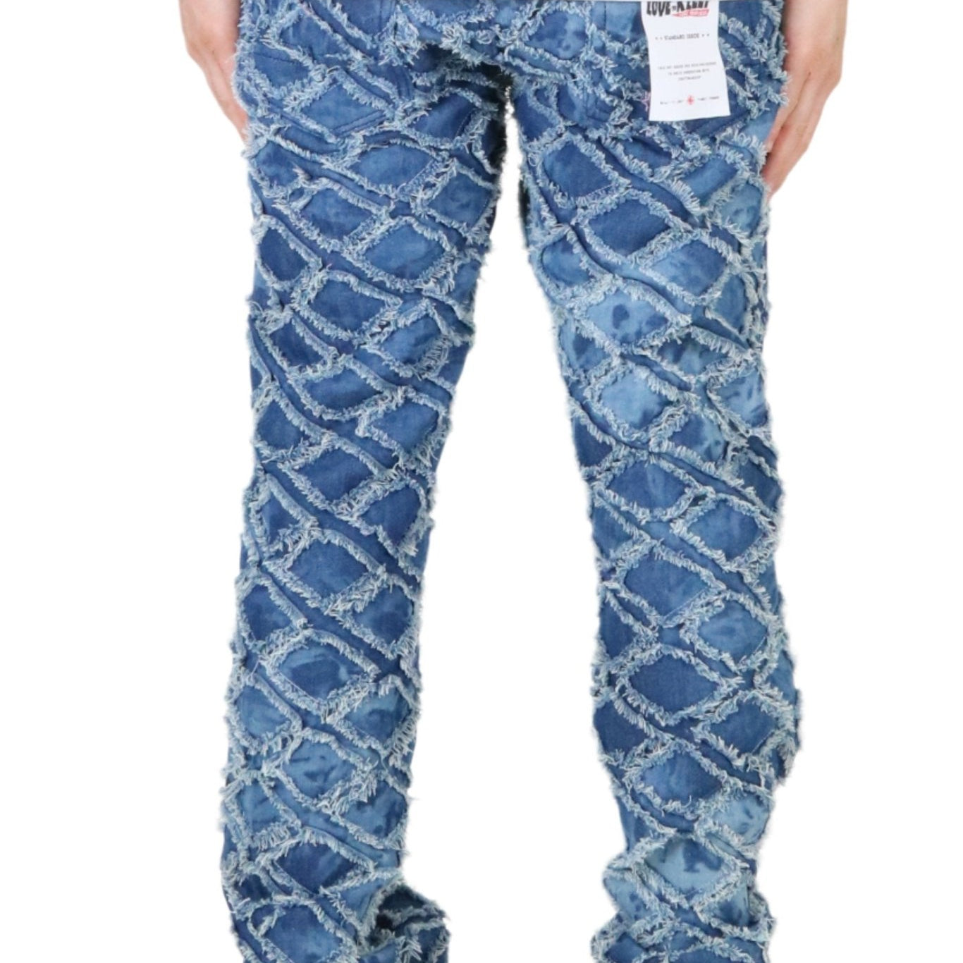 HYDRA Men's premium rip&repair flare stacked fit quilted denim pants - Love to KleepMen's PantsKLEEPLove to Kleep