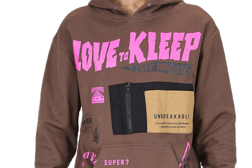 AVEN Men's Premium French Terry Graphic Pullover Hoodie - Love to KleepMen's SweatshirtKLEEPLove to Kleep