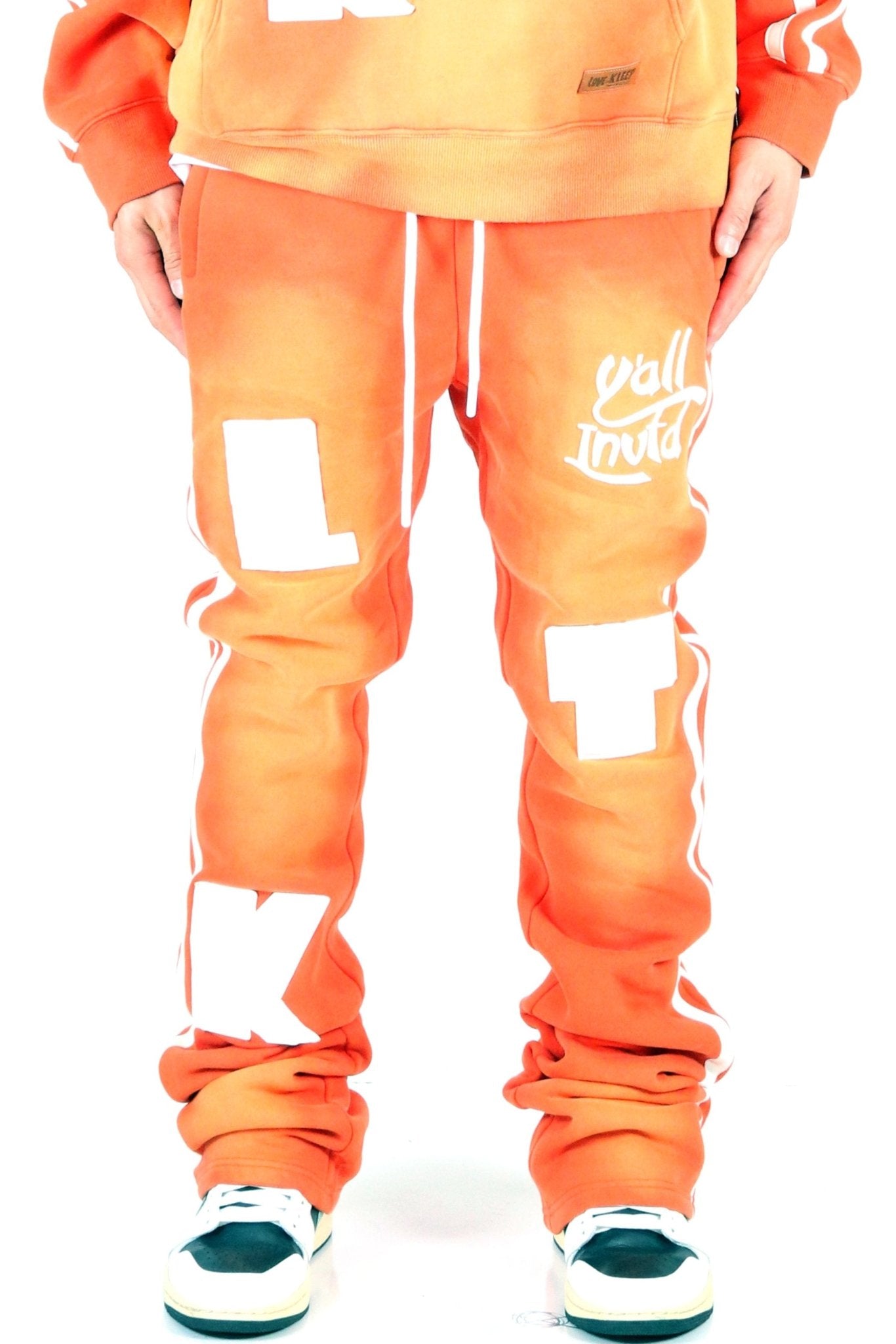 MARMA Heavy weight brushed vintage washing skinny flare stacked pants - Love to KleepMen's SweatpantsKLEEPLove to Kleep