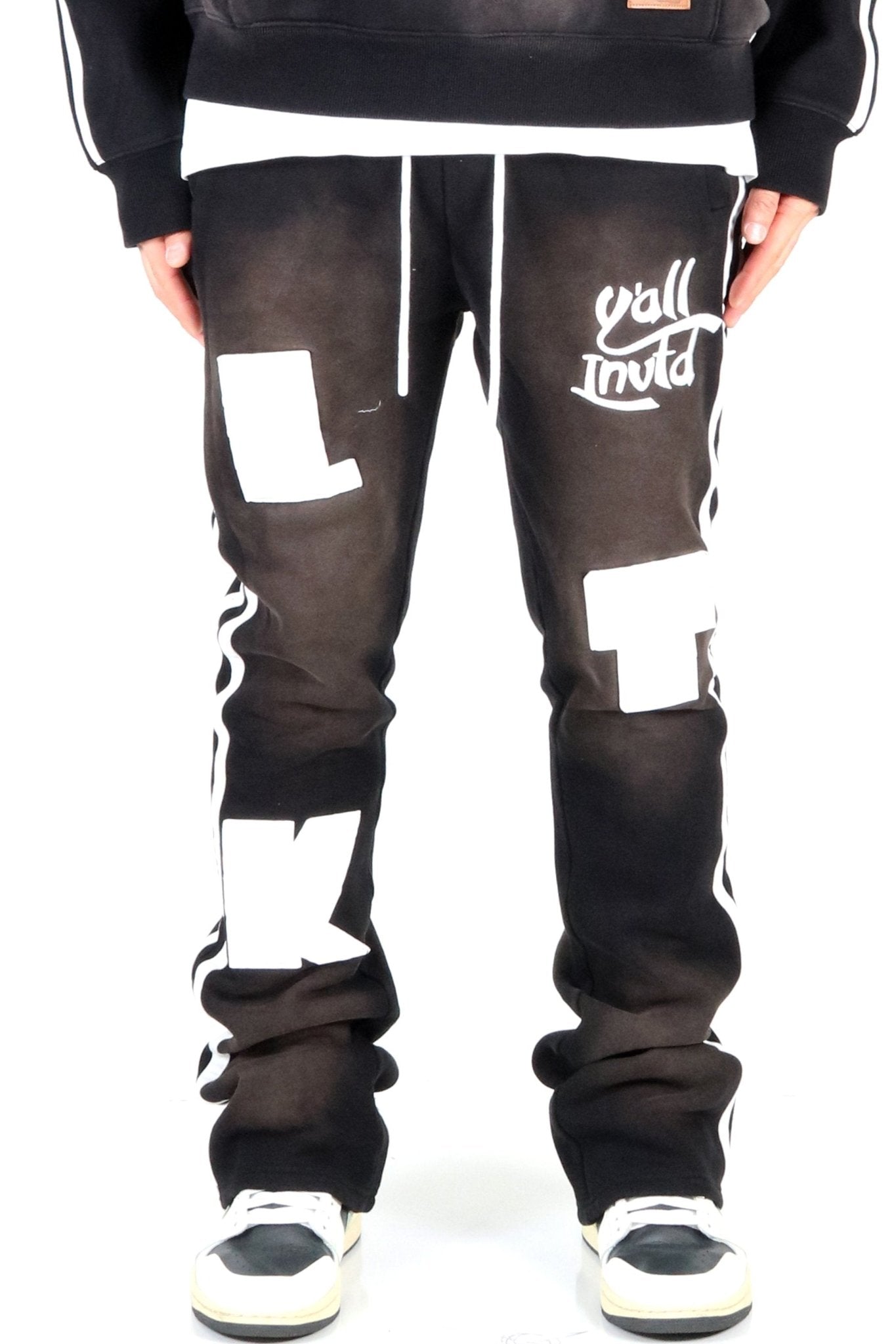 PEBBLE Heavy weight brushed vintage washingskinny flare stacked pants - Love to KleepMen's SweatpantsKLEEPLove to Kleep