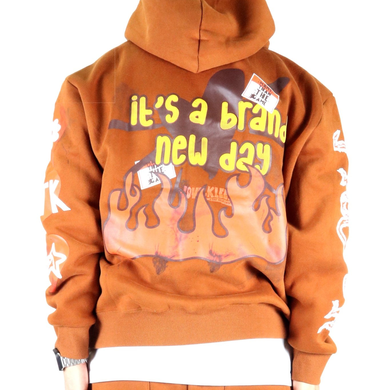 BRUNETTE Heavy weight brushed graphic pullover hoodie - Love to KleepMen's SweatshirtKLEEPLove to Kleep
