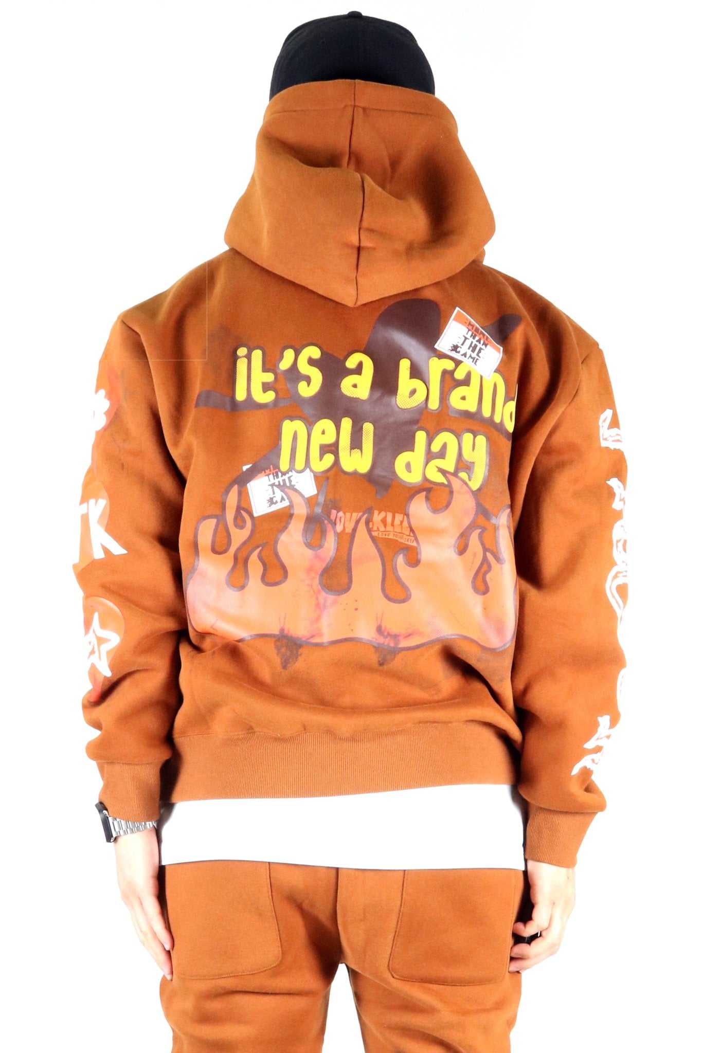 BRUNETTE Heavy weight brushed graphic pullover hoodie - Love to KleepMen's SweatshirtKLEEPLove to Kleep