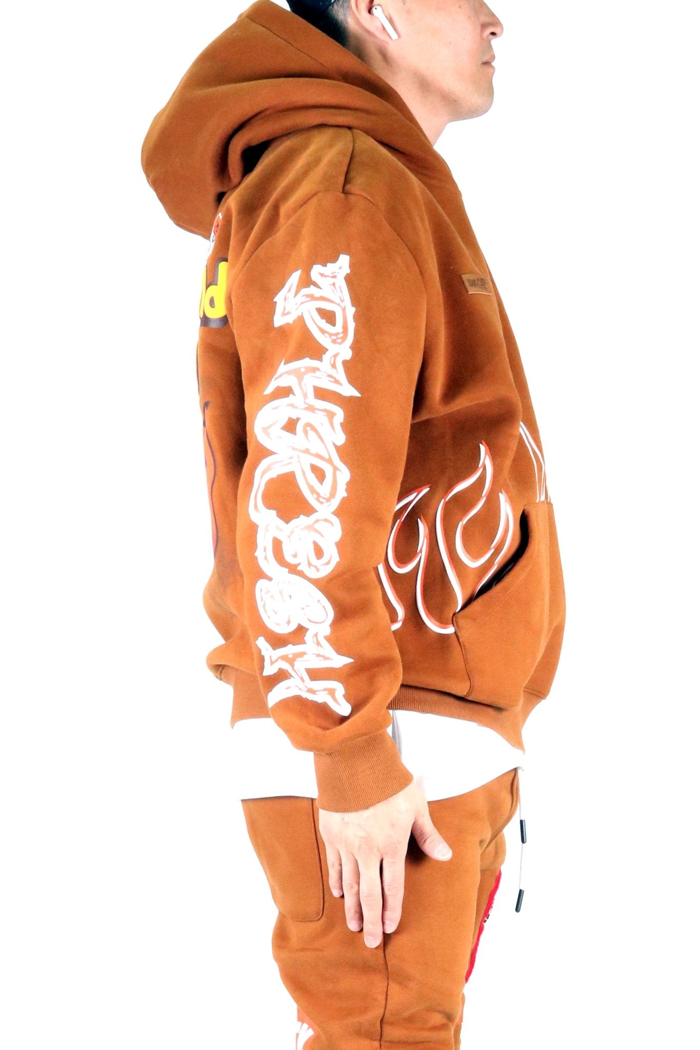 BRUNETTE Heavy weight brushed graphic pullover hoodie - Love to KleepMen's SweatshirtKLEEPLove to Kleep