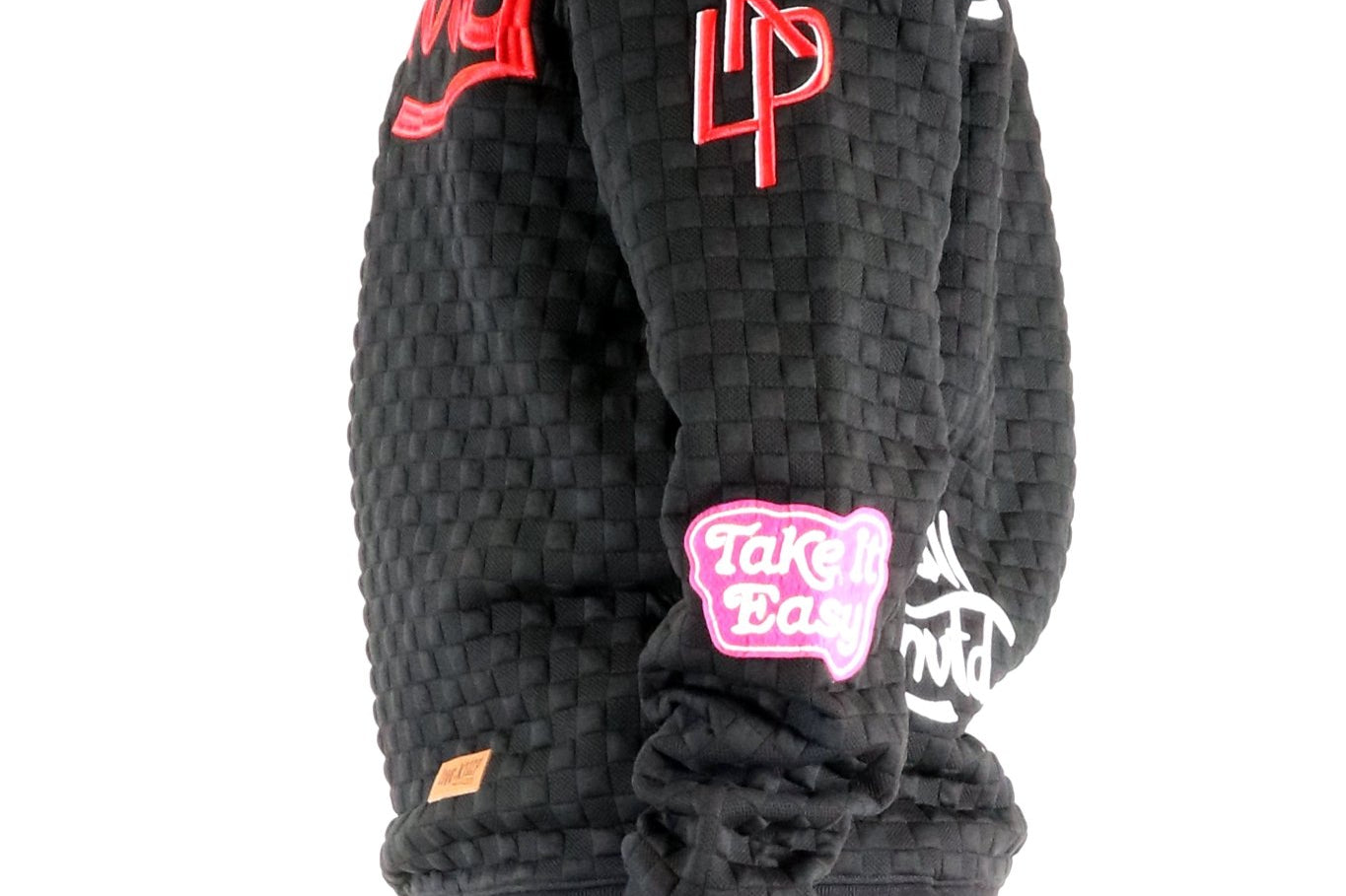 KUROI Waffle Square Pattern crewneck pullover with patches - Love to KleepMen's SweatshirtKLEEPLove to Kleep