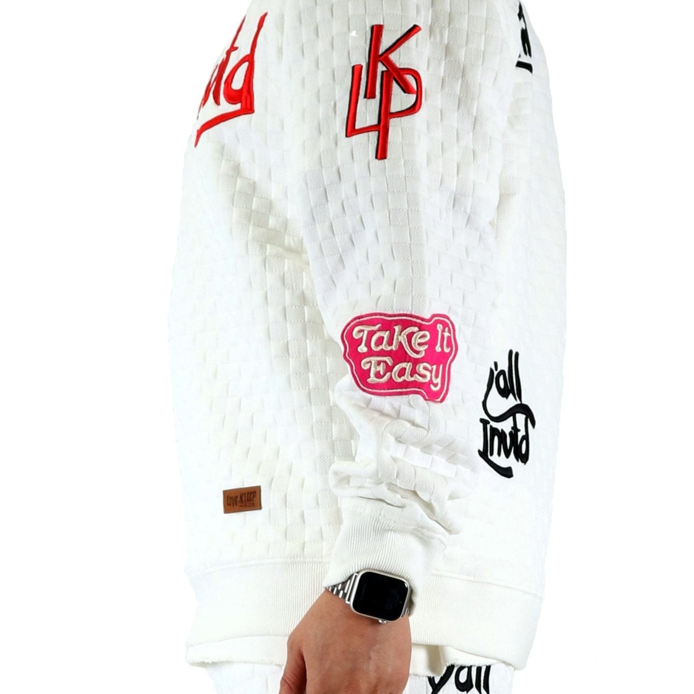 BLANCO Waffle Square Pattern crewneck pullover with patches - Love to KleepMen's SweatshirtKLEEPLove to Kleep