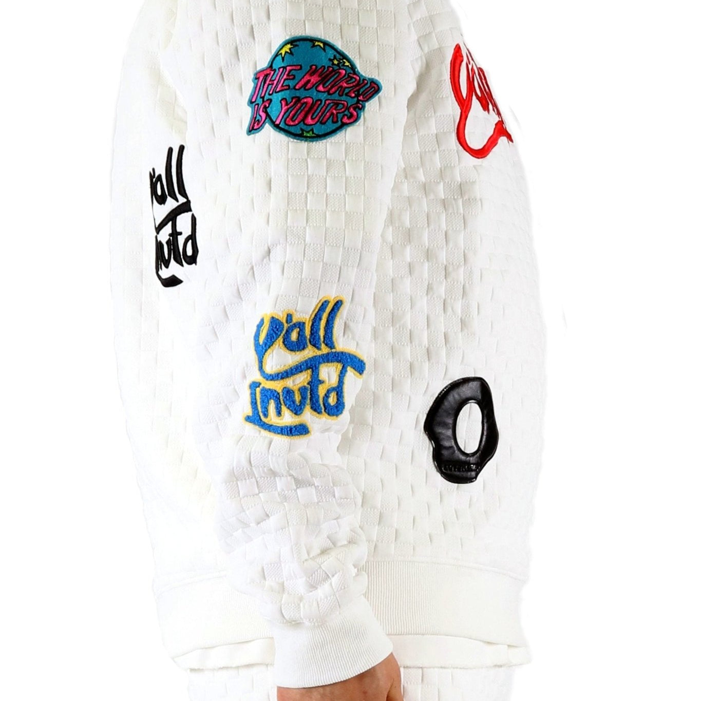 BLANCO Waffle Square Pattern crewneck pullover with patches - Love to KleepMen's SweatshirtKLEEPLove to Kleep
