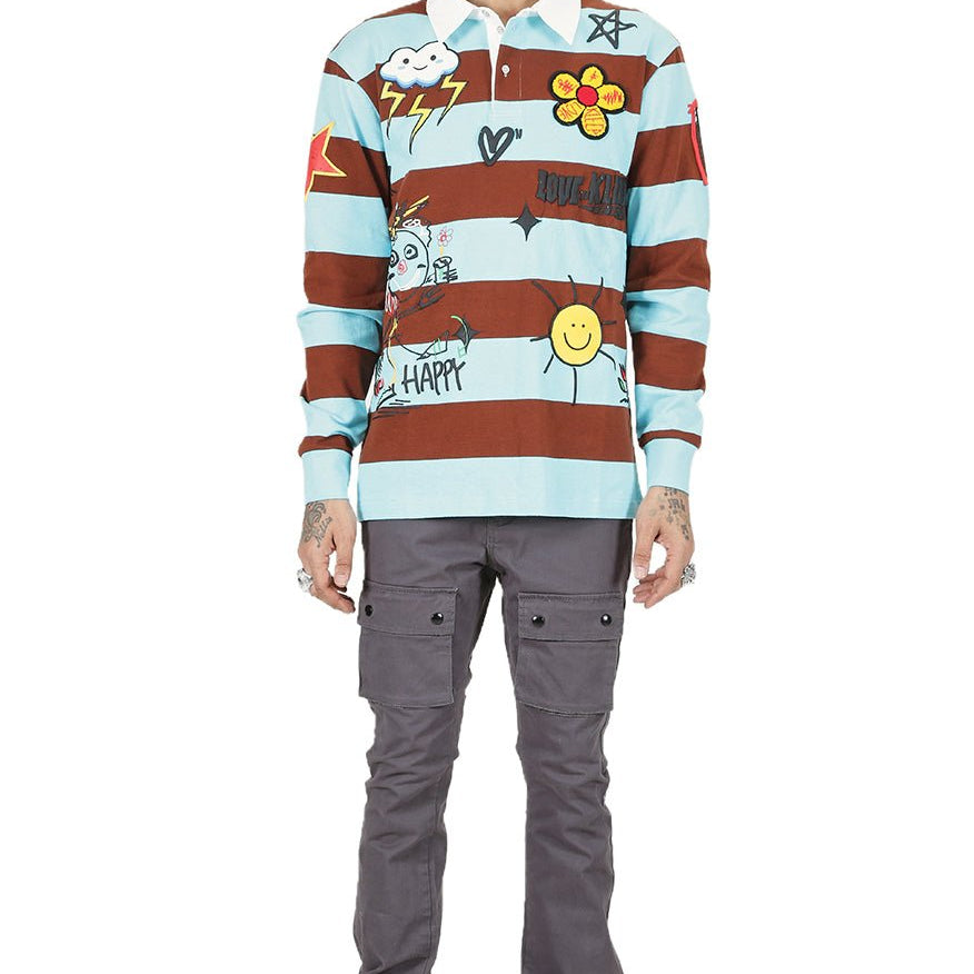 JORDY Men's Long Sleeve Polo Shirt - Love to KleepMen's PoloshirtKLEEPLove to Kleep