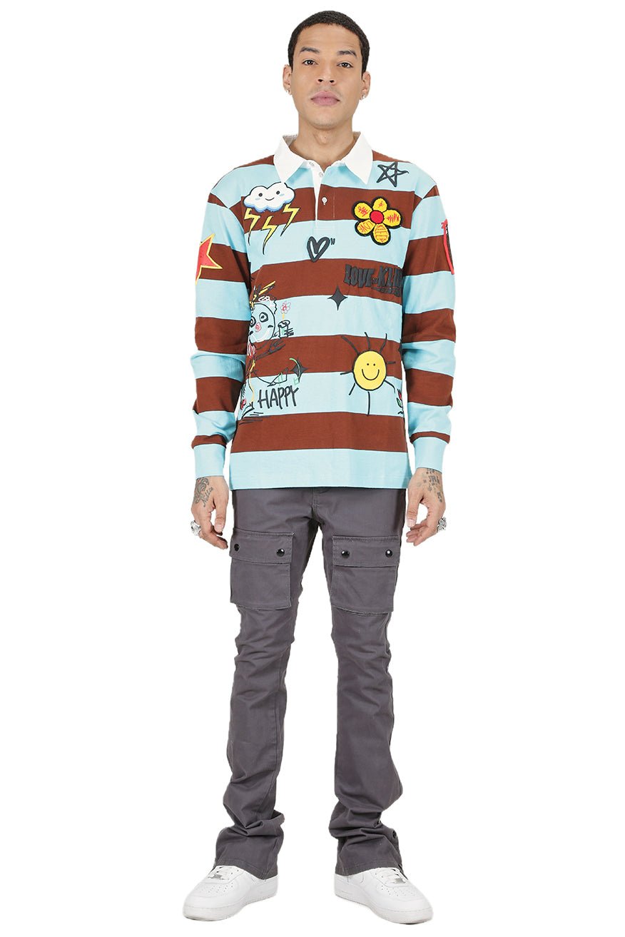 JORDY Men's Long Sleeve Polo Shirt - Love to KleepMen's PoloshirtKLEEPLove to Kleep