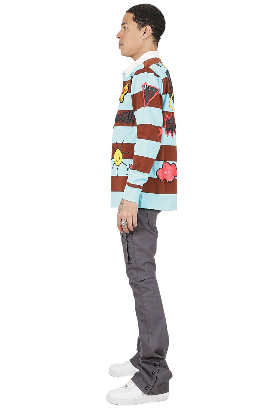 JORDY Men's Long Sleeve Polo Shirt - Love to KleepMen's PoloshirtKLEEPLove to Kleep