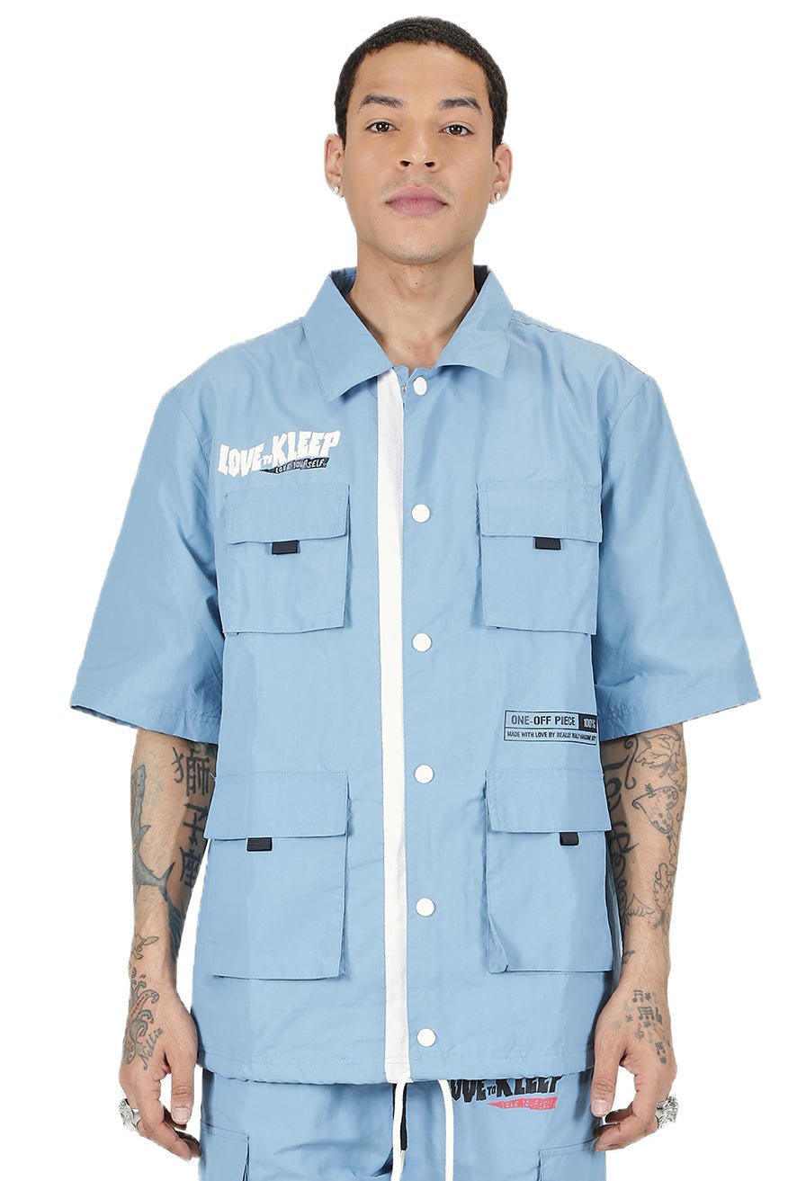 Kloud Men's premium crispy nylon short sleeve coach jacket - Love to KleepMen's JacketKLEEPLove to Kleep