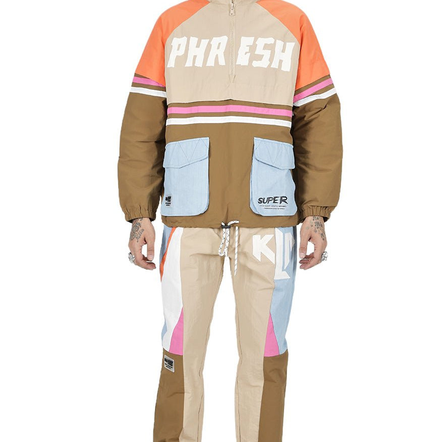 HAZEL Retro Men's premium crispy nylon long sleeve half zip pullover jacket - Love to KleepMen's JacketKLEEPLove to Kleep