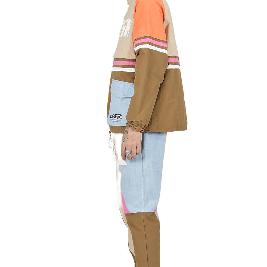 HAZEL Retro Men's premium crispy nylon long sleeve half zip pullover jacket - Love to KleepMen's JacketKLEEPLove to Kleep