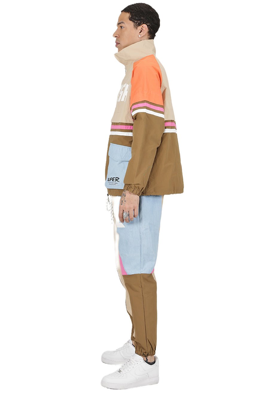 HAZEL Retro Men's premium crispy nylon long sleeve half zip pullover jacket - Love to KleepMen's JacketKLEEPLove to Kleep