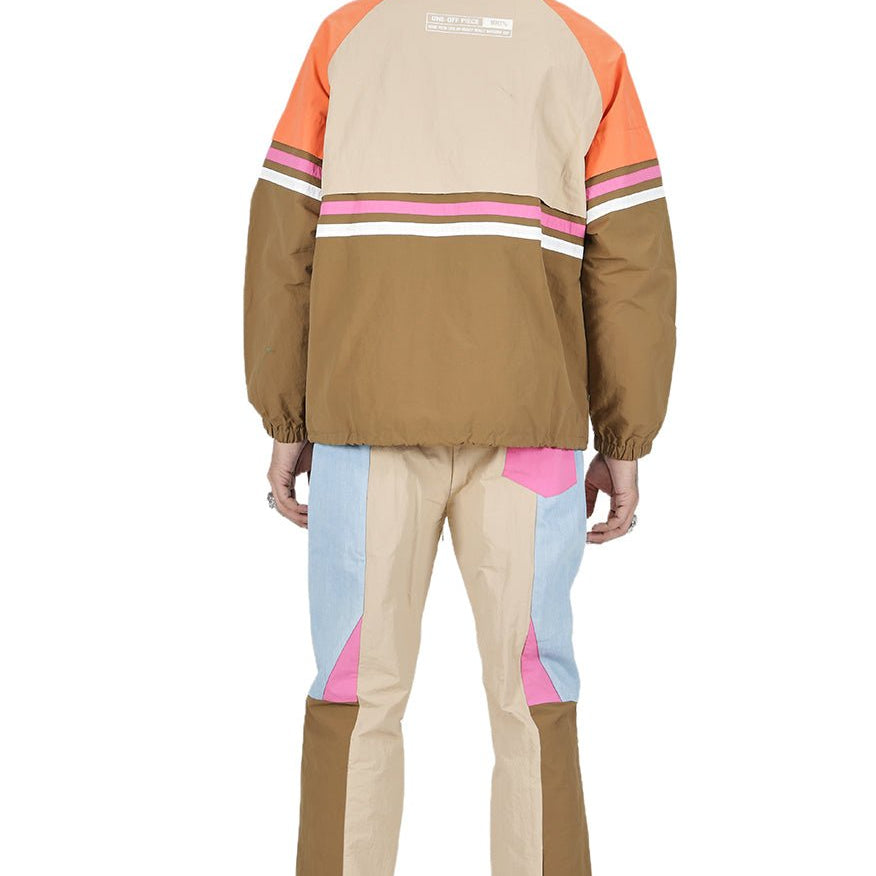 HAZEL Retro Men's premium crispy nylon long sleeve half zip pullover jacket - Love to KleepMen's JacketKLEEPLove to Kleep