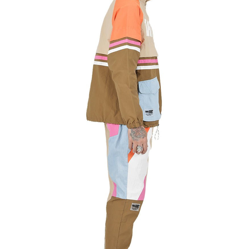 HAZEL Retro Men's premium crispy nylon long sleeve half zip pullover jacket - Love to KleepMen's JacketKLEEPLove to Kleep