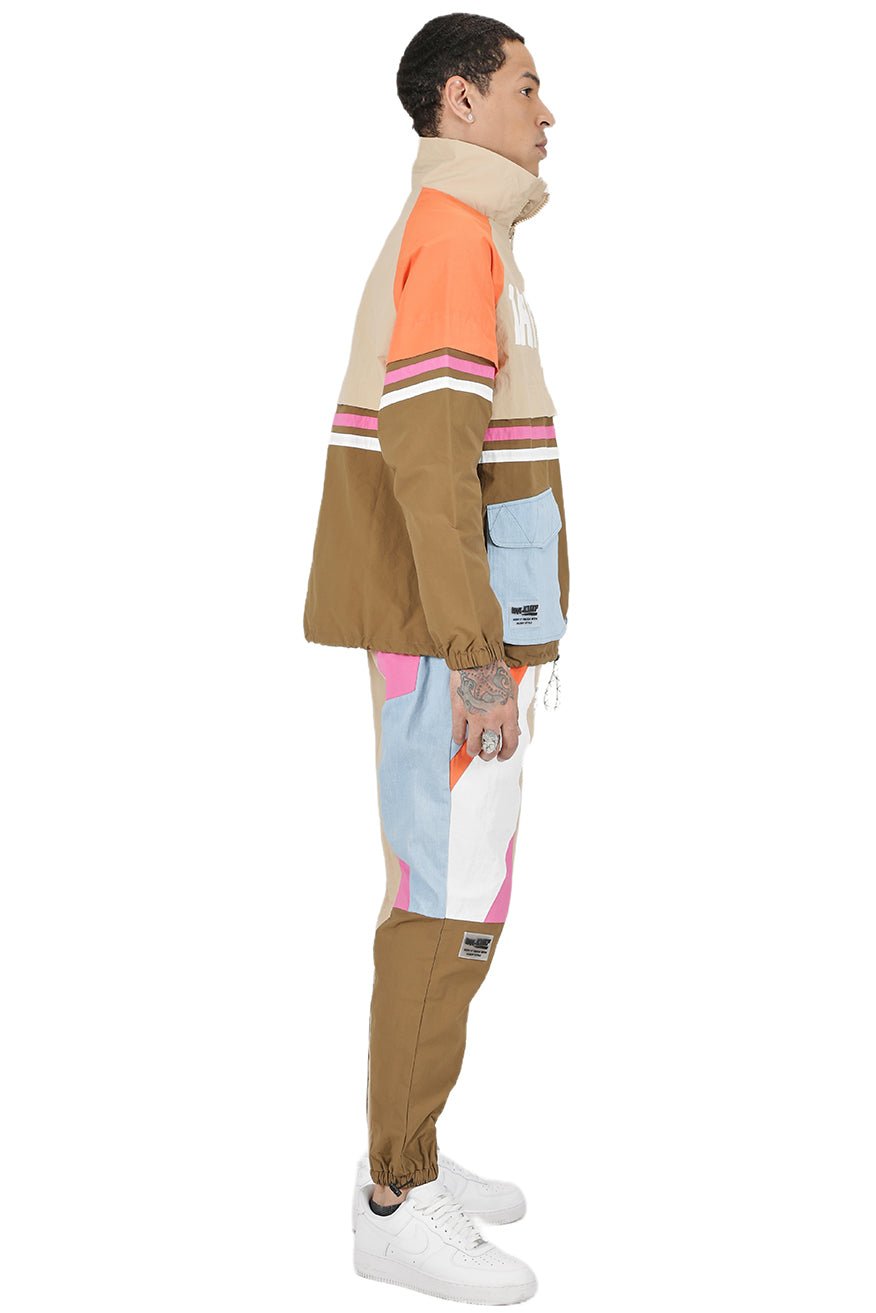 HAZEL Retro Men's premium crispy nylon long sleeve half zip pullover jacket - Love to KleepMen's JacketKLEEPLove to Kleep