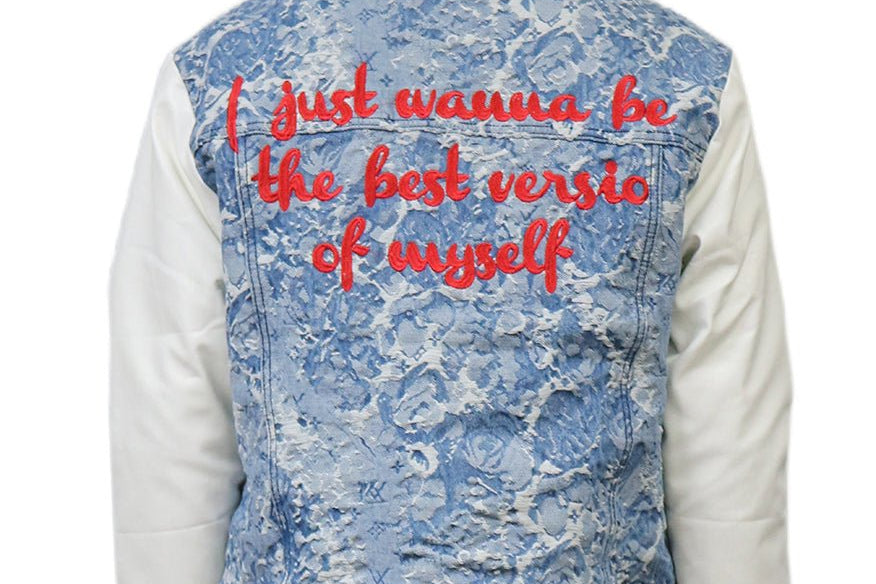 FLEX Men's Jacquard Body with faux Leather Sleeve Varsity Jacket - Love to KleepMen's JacketKLEEPLove to Kleep