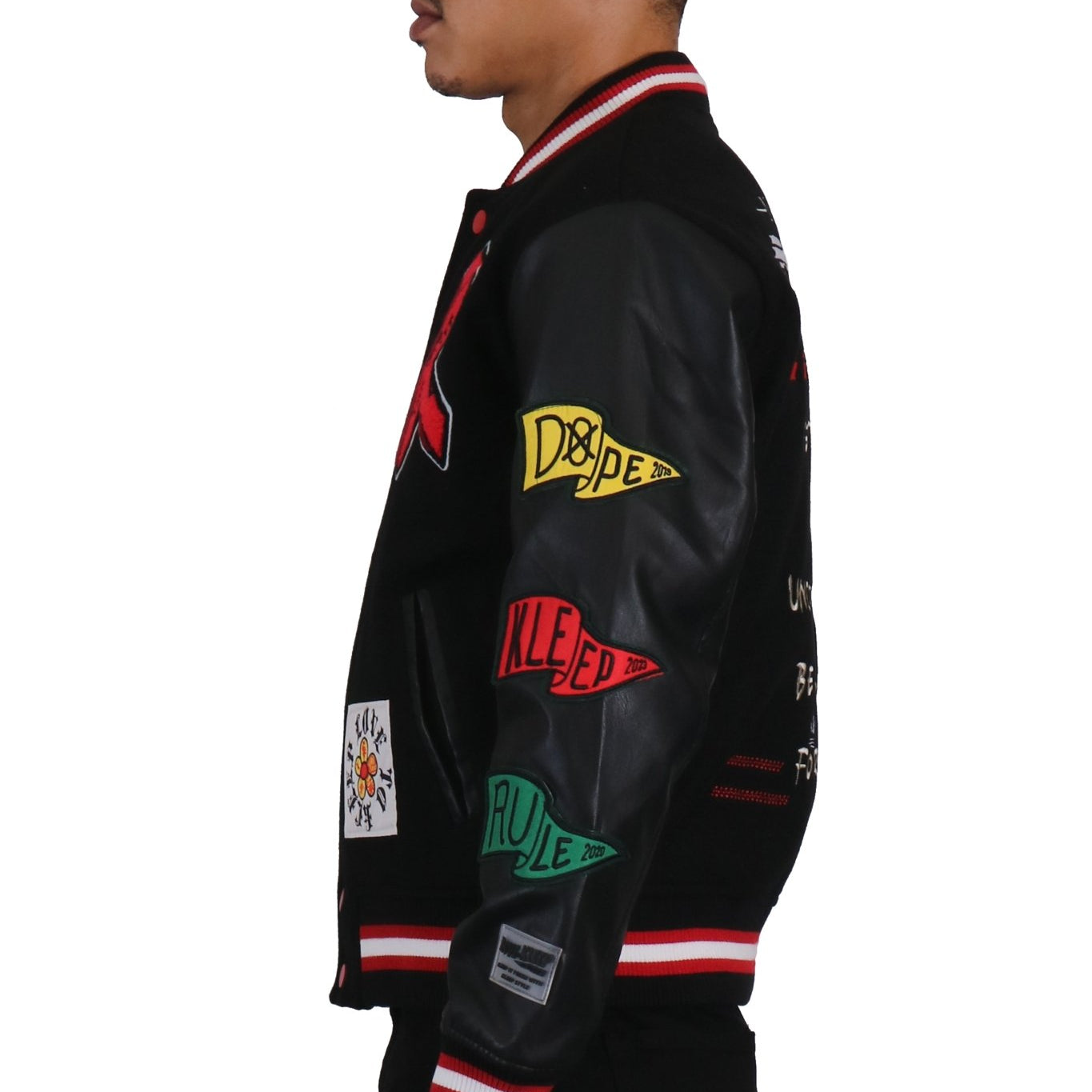 IRENE Men's Melton Body with Faux Leather Sleeve Varsity Jacket - Love to KleepMen's JacketKLEEPLove to Kleep