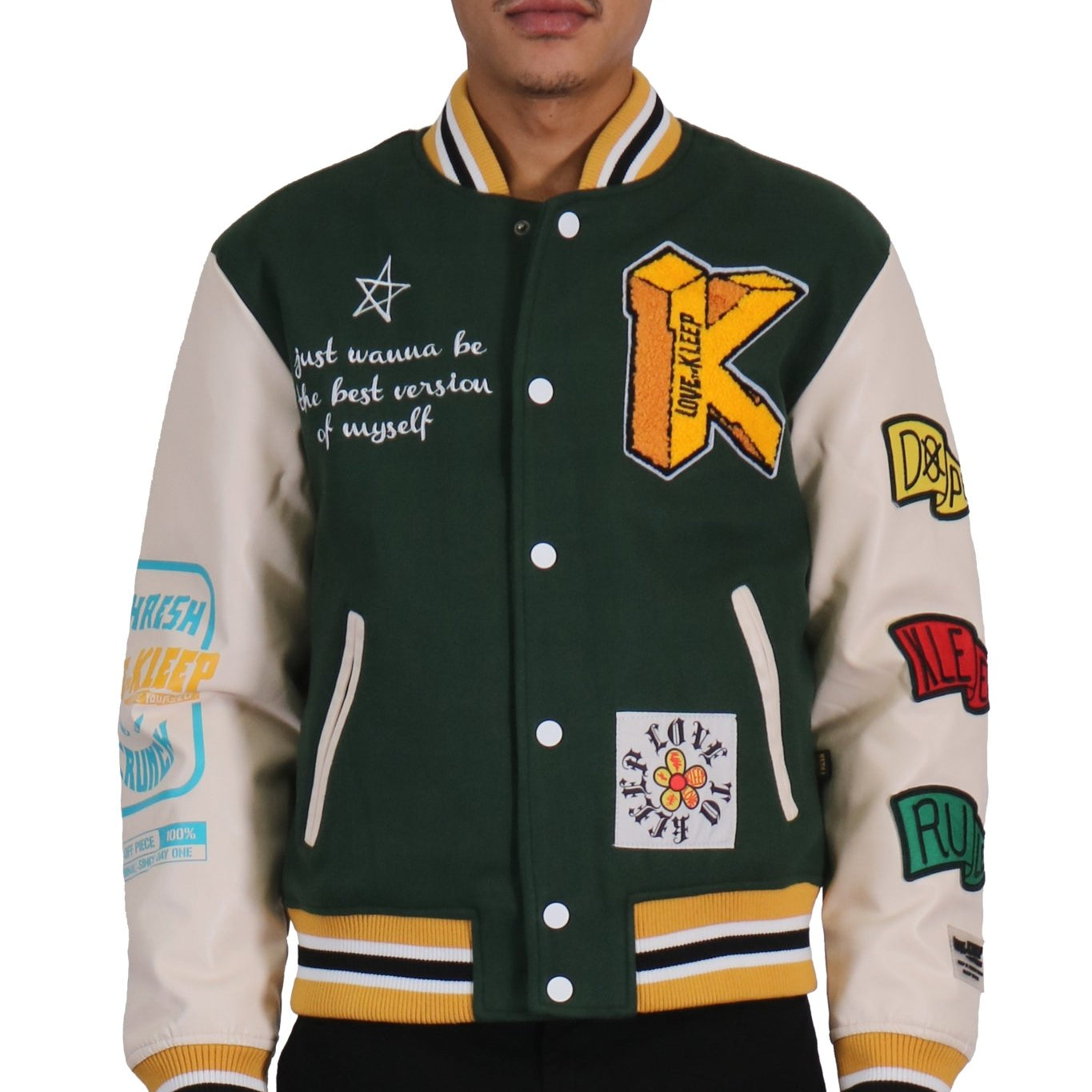 MORAINE Men's Melton Body with Faux Leather Sleeve Varsity Jacket - Love to KleepMen's JacketKLEEPLove to Kleep