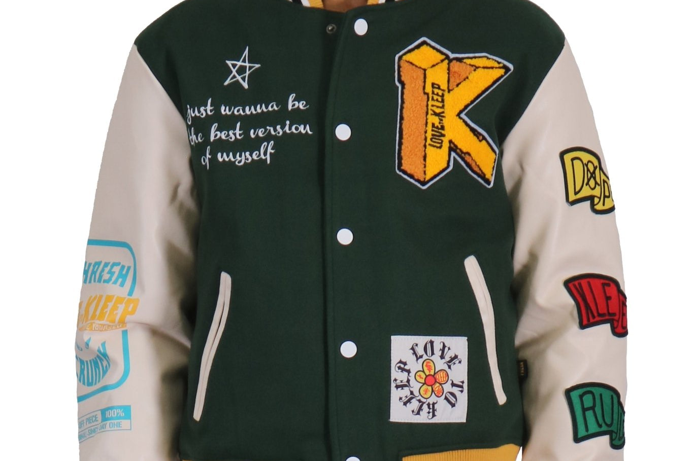 MORAINE Men's Melton Body with Faux Leather Sleeve Varsity Jacket - Love to KleepMen's JacketKLEEPLove to Kleep