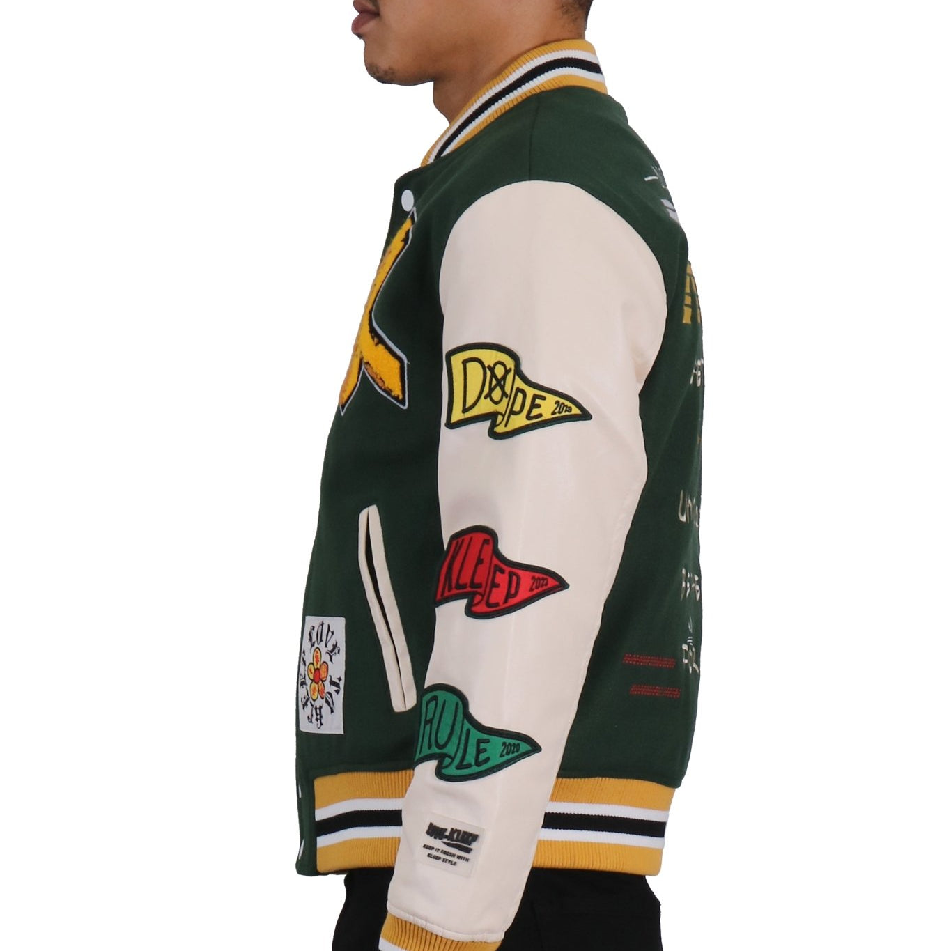 MORAINE Men's Melton Body with Faux Leather Sleeve Varsity Jacket - Love to KleepMen's JacketKLEEPLove to Kleep