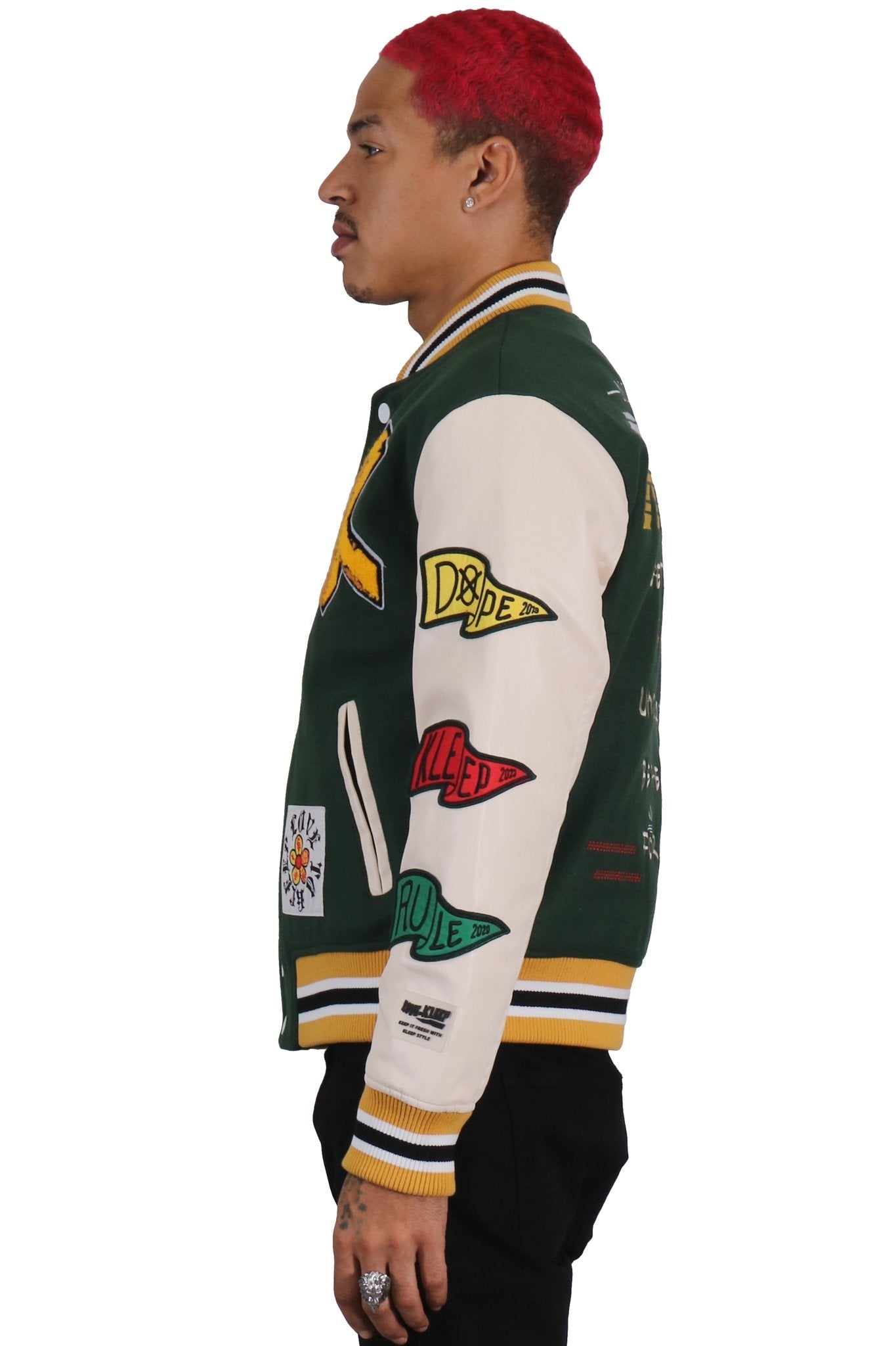 MORAINE Men's Melton Body with Faux Leather Sleeve Varsity Jacket - Love to KleepMen's JacketKLEEPLove to Kleep