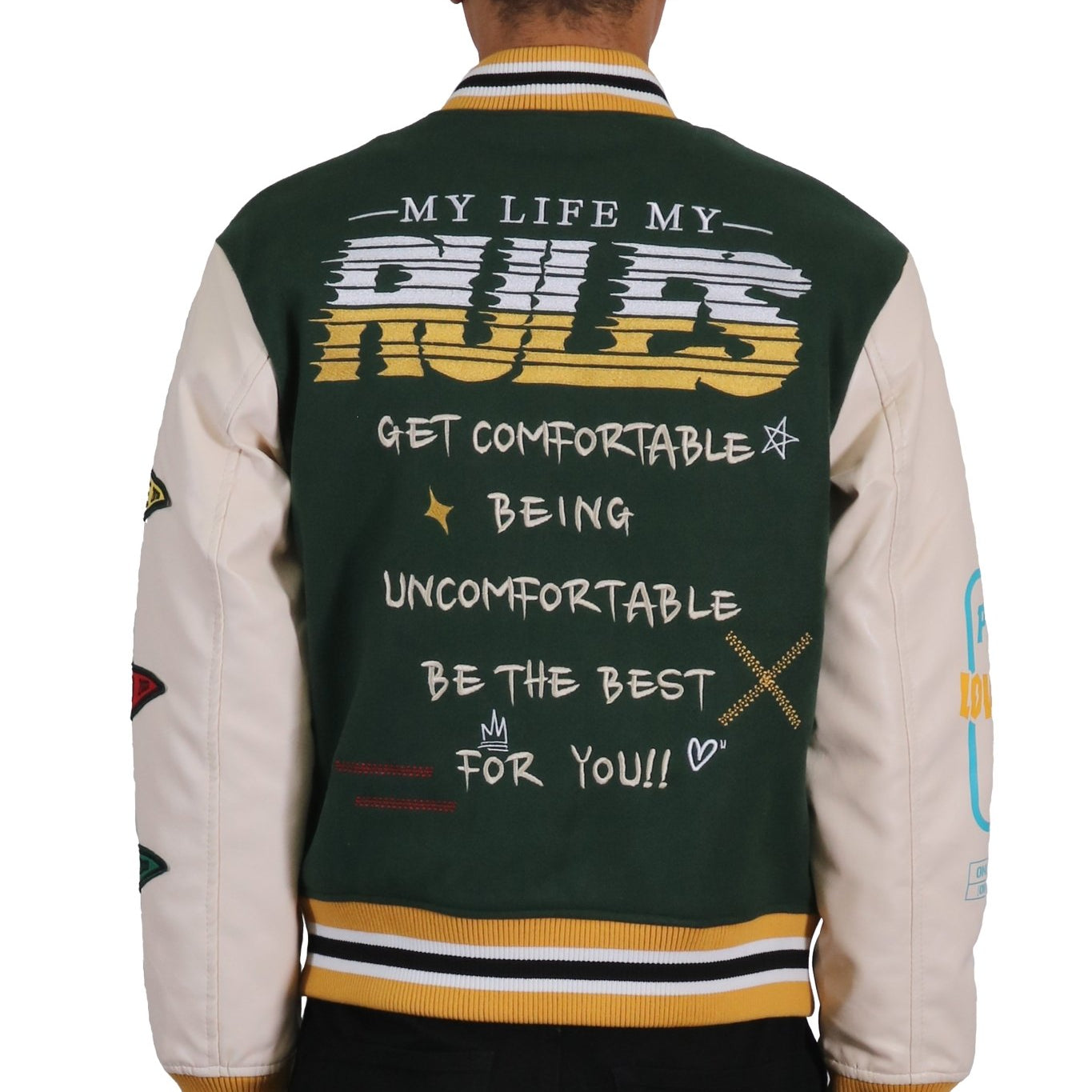 MORAINE Men's Melton Body with Faux Leather Sleeve Varsity Jacket - Love to KleepMen's JacketKLEEPLove to Kleep