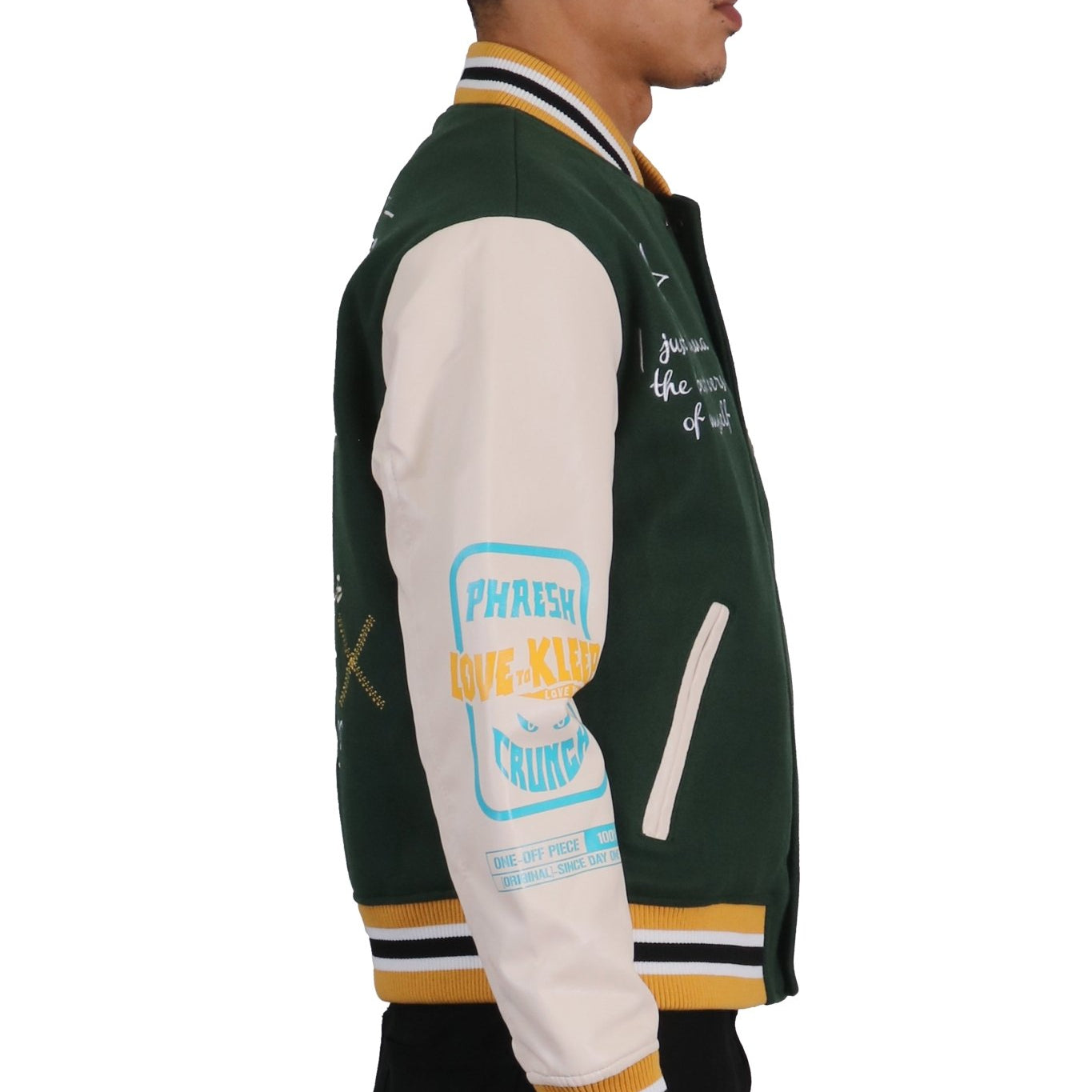 MORAINE Men's Melton Body with Faux Leather Sleeve Varsity Jacket - Love to KleepMen's JacketKLEEPLove to Kleep