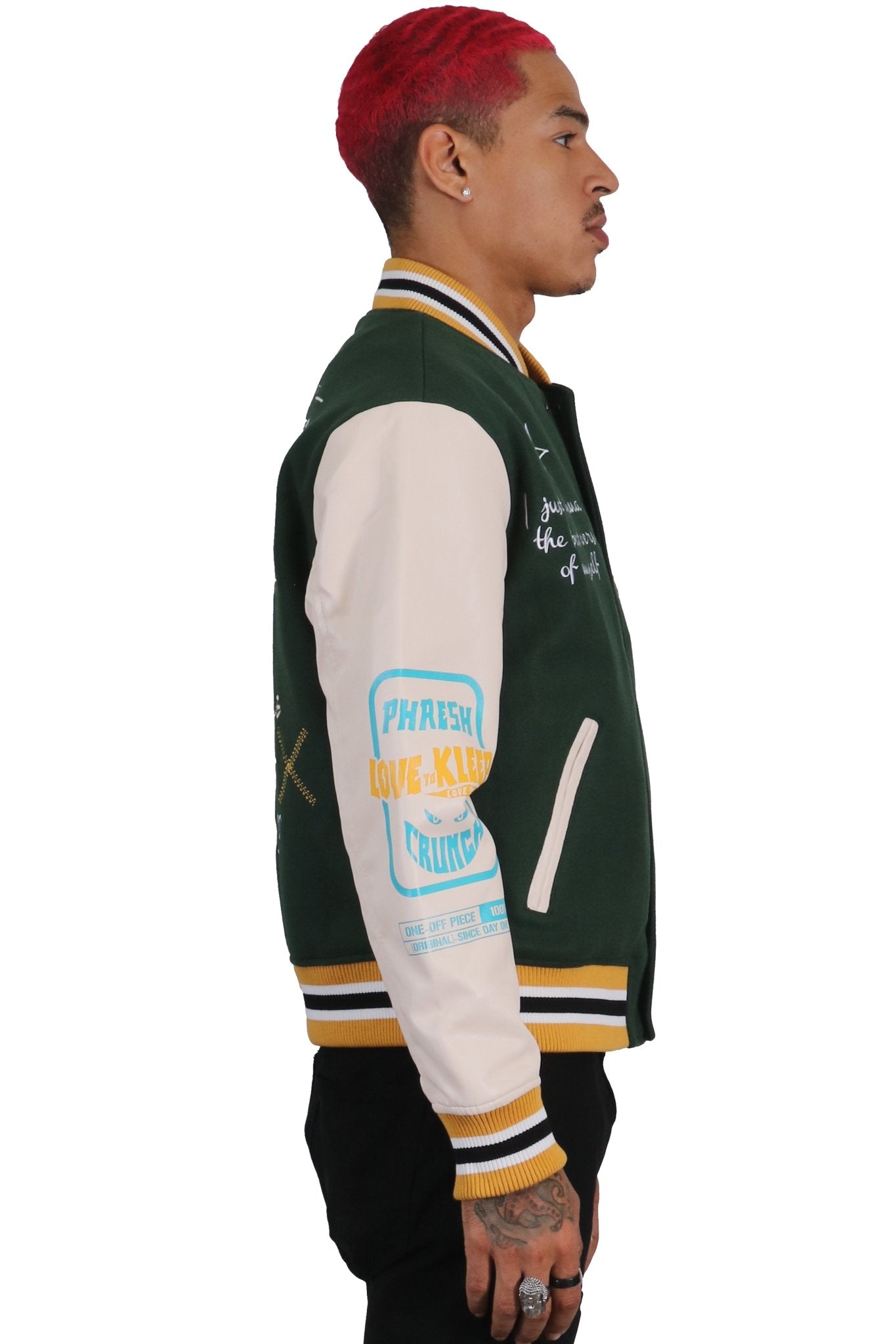 MORAINE Men's Melton Body with Faux Leather Sleeve Varsity Jacket - Love to KleepMen's JacketKLEEPLove to Kleep