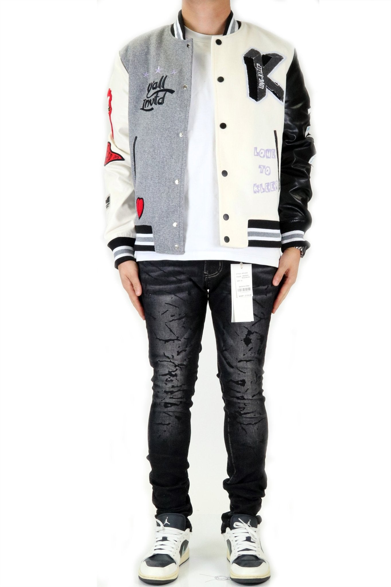 CAPELLA Men's Melton Body with Faux Leather Sleeve Varsity Jacket - Love to KleepMen's JacketKLEEPLove to Kleep