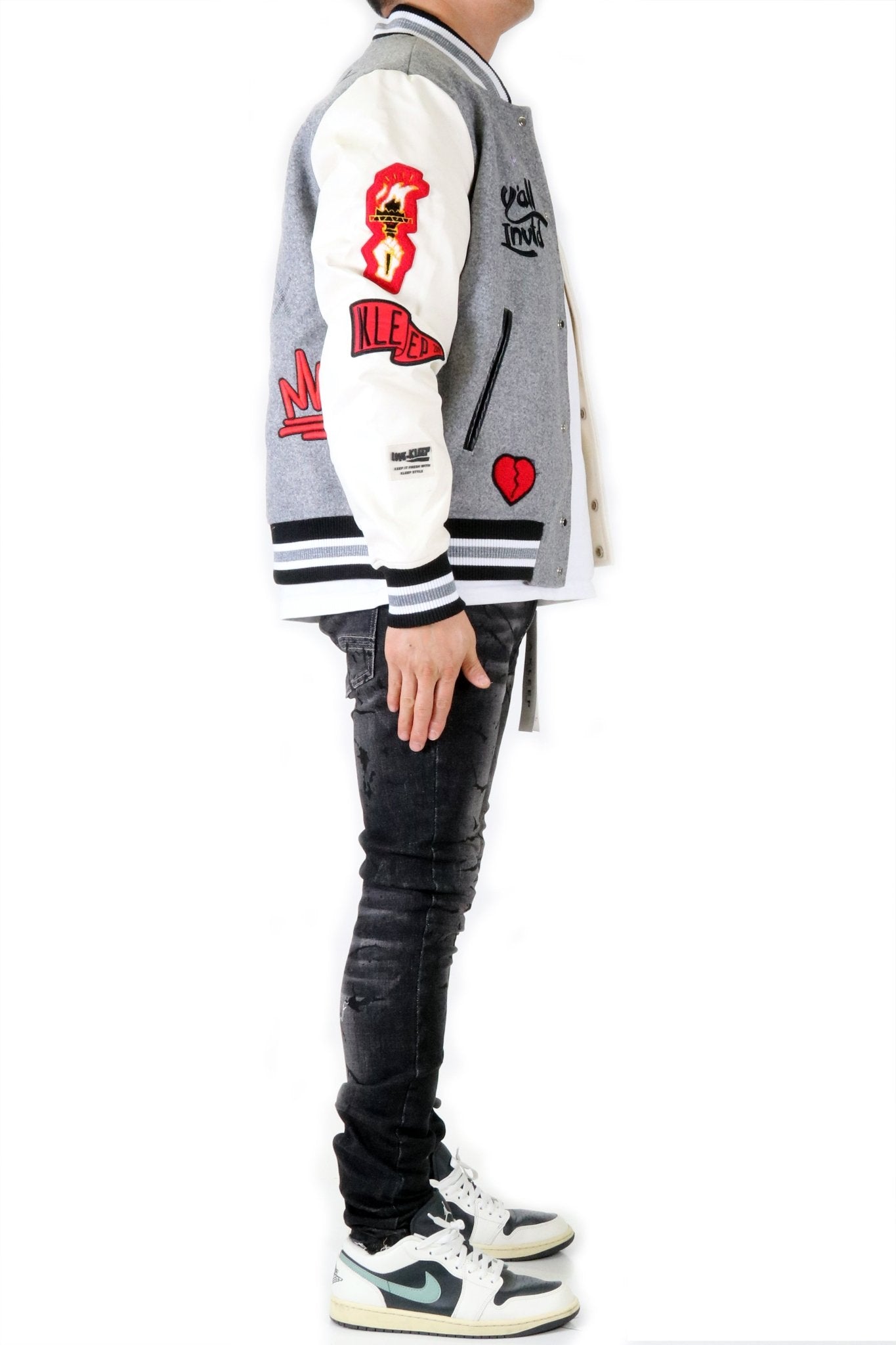 CAPELLA Men's Melton Body with Faux Leather Sleeve Varsity Jacket - Love to KleepMen's JacketKLEEPLove to Kleep