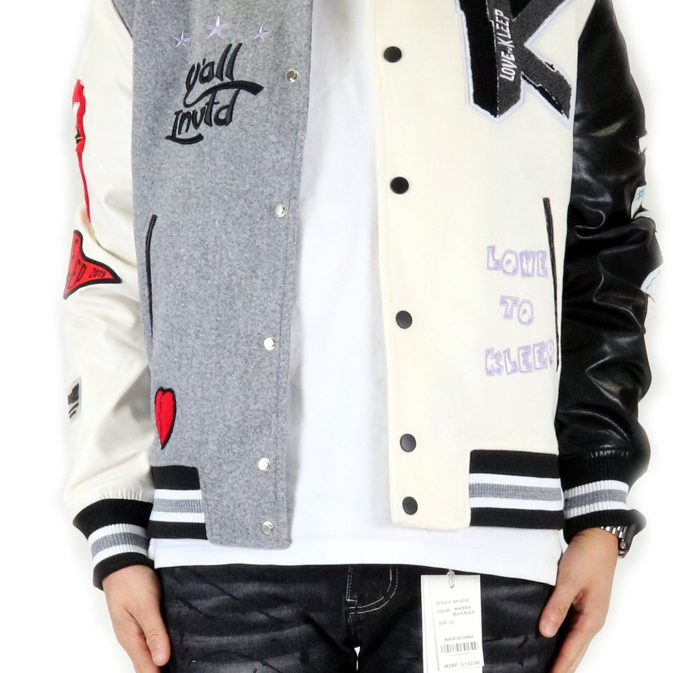 CAPELLA Men's Melton Body with Faux Leather Sleeve Varsity Jacket - Love to KleepMen's JacketKLEEPLove to Kleep