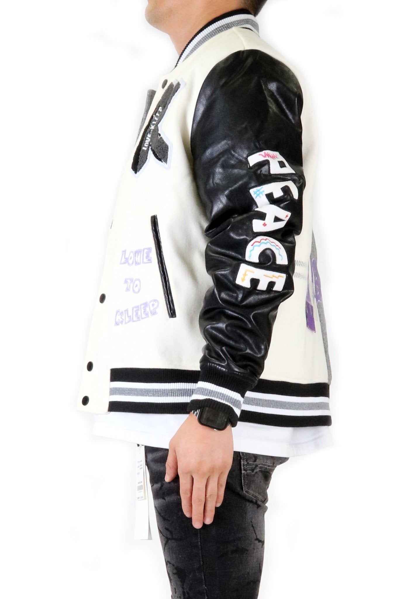 CAPELLA Men's Melton Body with Faux Leather Sleeve Varsity Jacket - Love to KleepMen's JacketKLEEPLove to Kleep