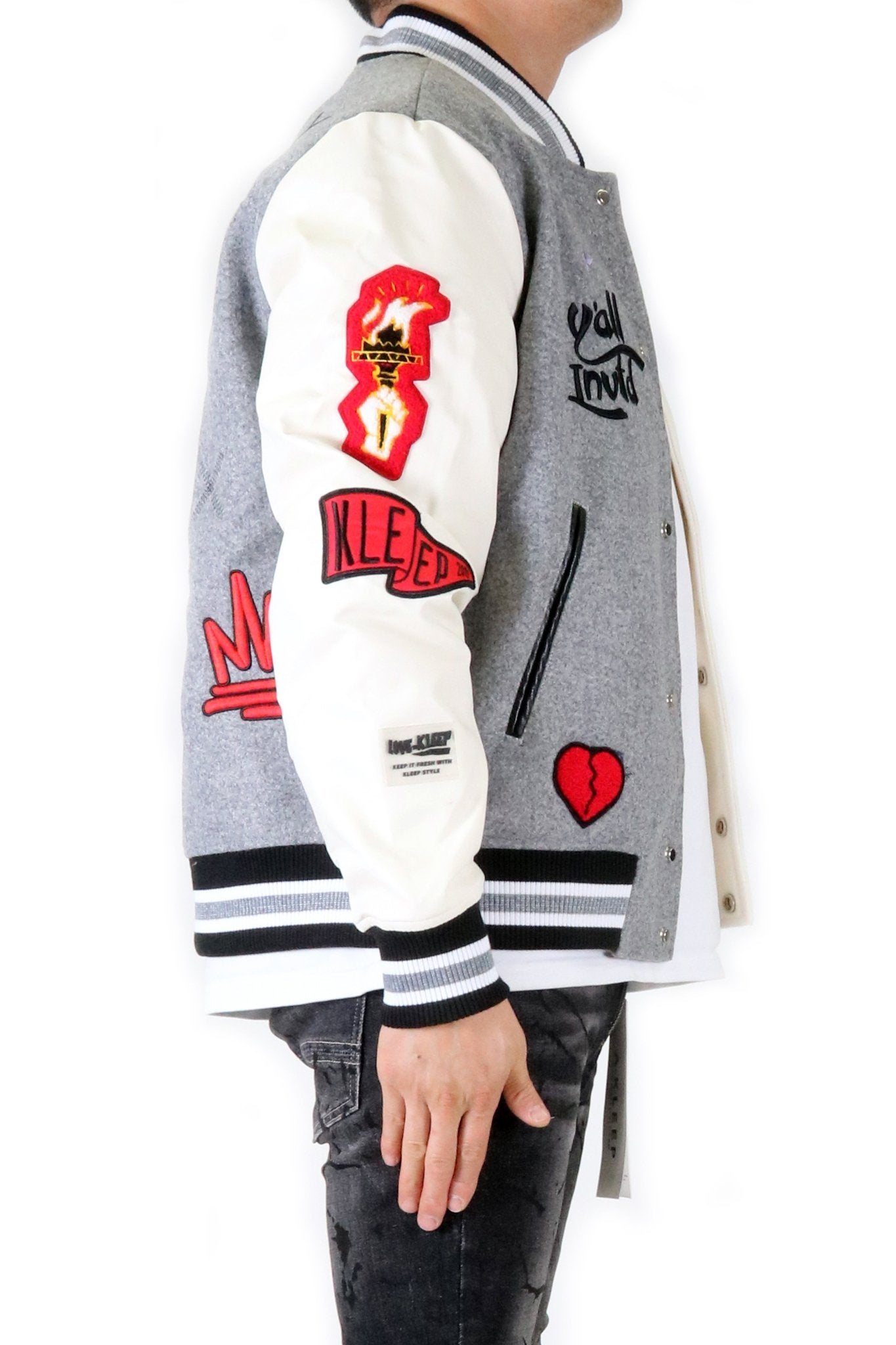 CAPELLA Men's Melton Body with Faux Leather Sleeve Varsity Jacket - Love to KleepMen's JacketKLEEPLove to Kleep